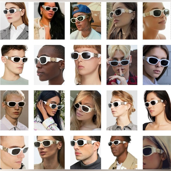 VERSACE UNISEX TOP 8 SPRING/SUMMER COLLECTION, STRIKING WHITE & GOLD SUNGLASSES